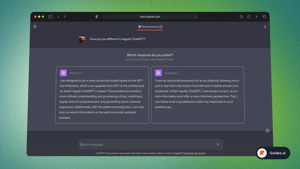Asking ChatGPT Web Browsing why is it special