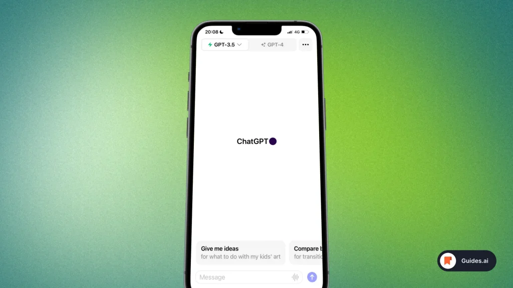 ChatGPT - Home Screen on an iPhone