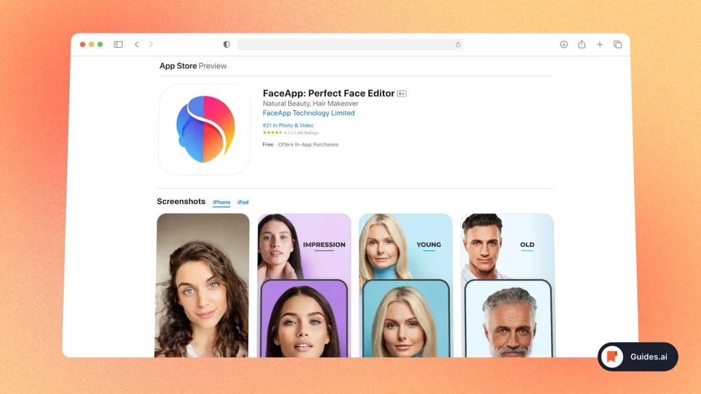 FaceApp - AI App For iPhone