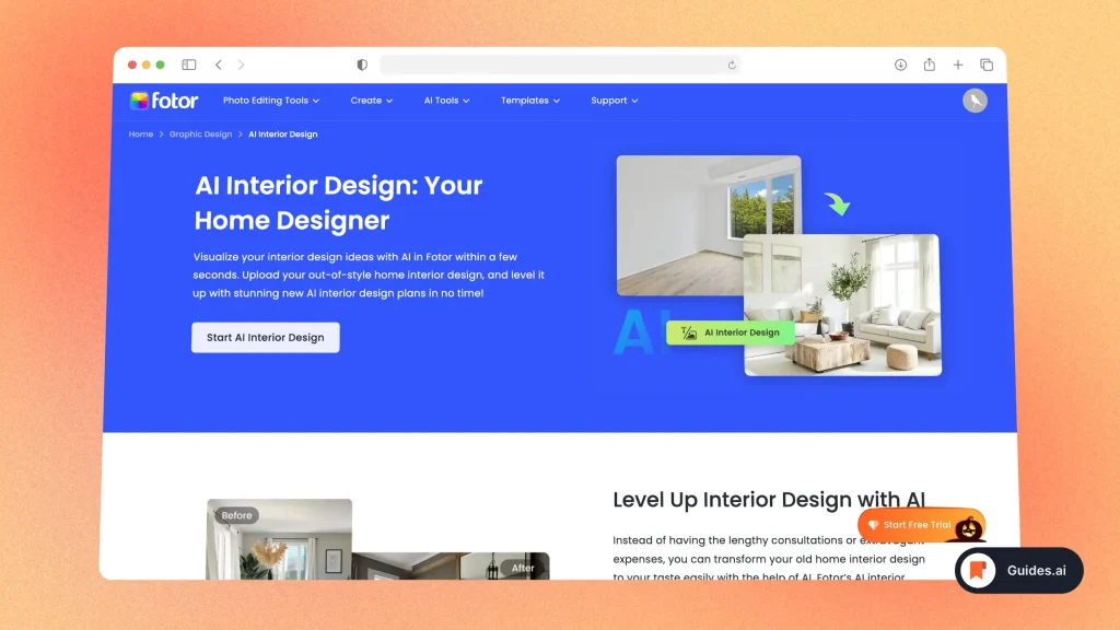 Fotor - Interior Design Tool Powered By AI