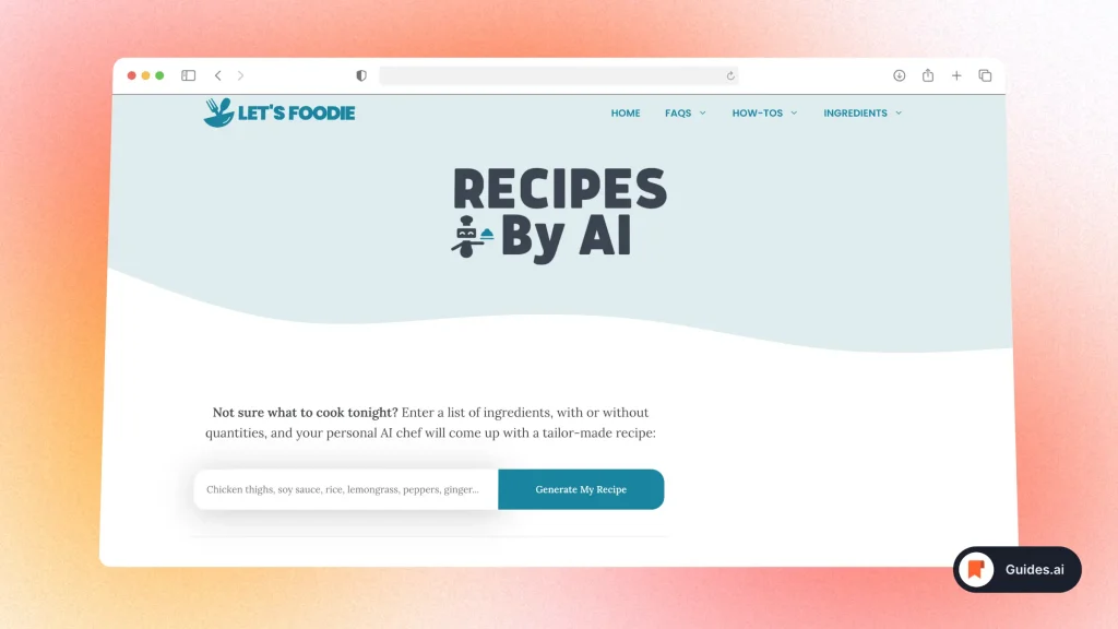 Let's Foodie - AI Recipe Generator