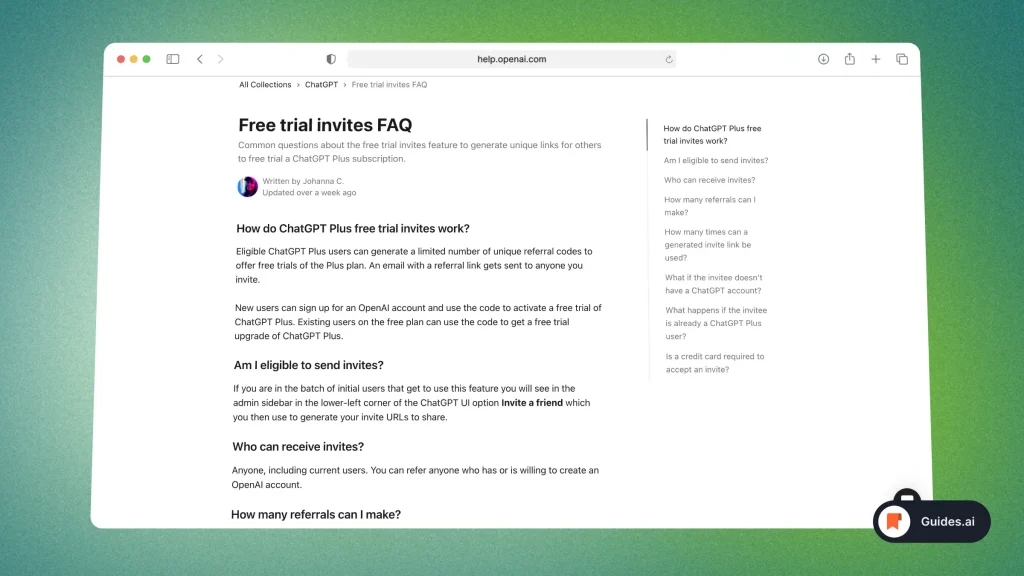 OpenAI Guide - Free Trial Invites To ChatGPT