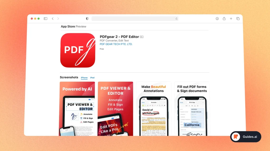PDFgear - AI Tool For iPhone