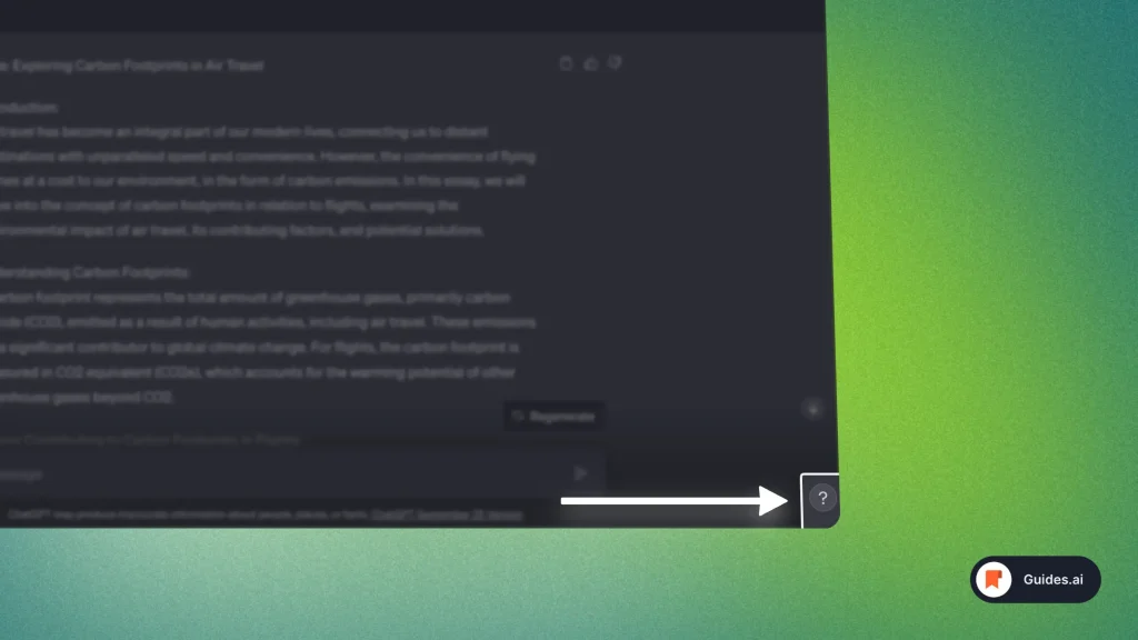 Question mark icon in ChatGPT