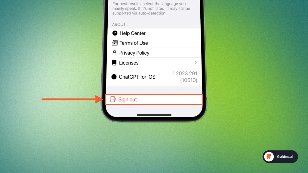 Signing out of ChatGPT on mobile