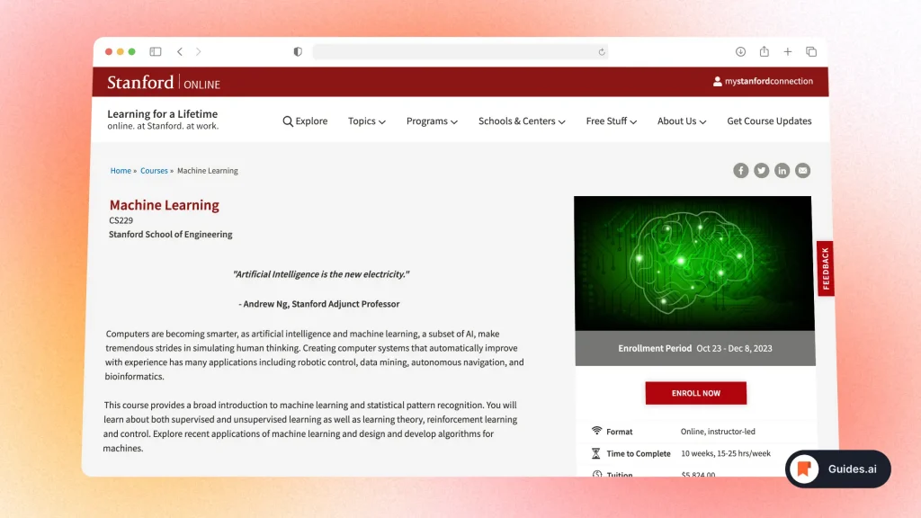 Stanford's Machine Learning - AI Course