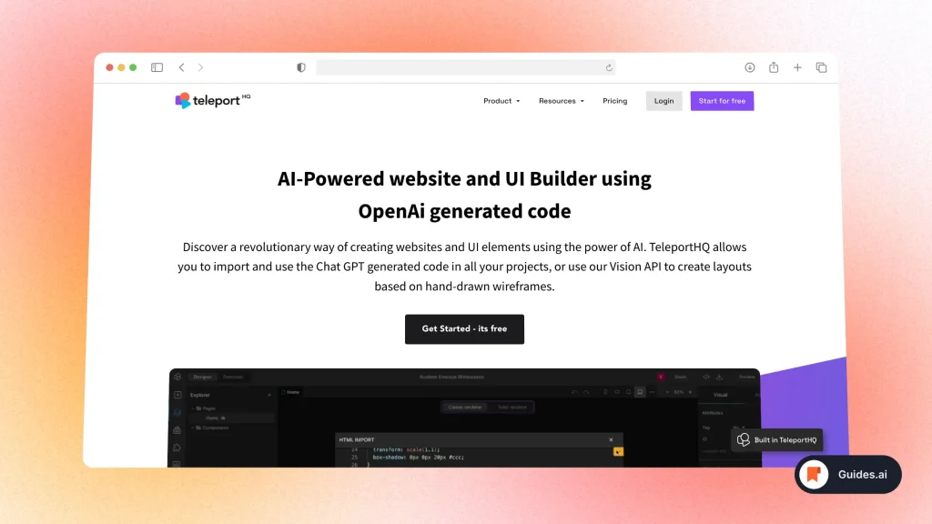 TeleportHQ - AI Website Builder