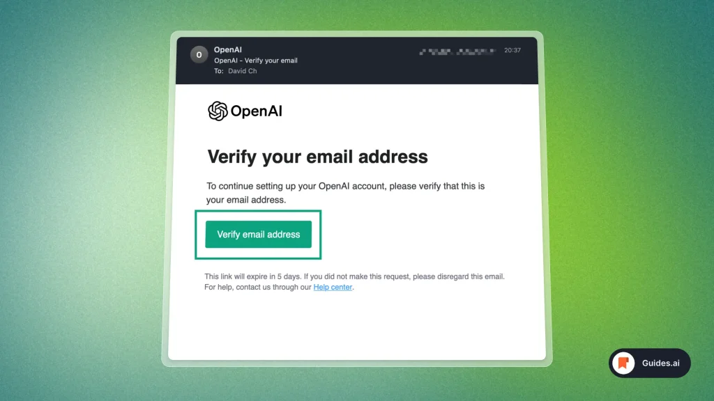 Verifying email address for ChatGPT