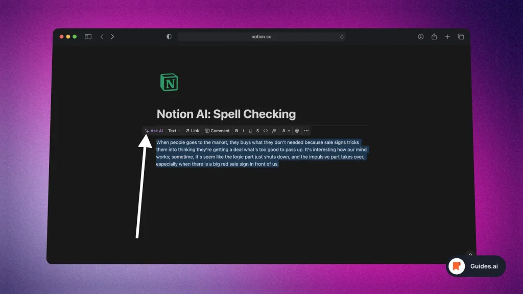 Ask AI - Button in Notion