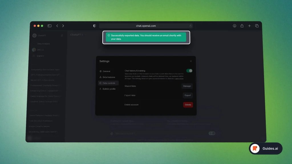 ChatGPT Confirms The Chats Were Exported