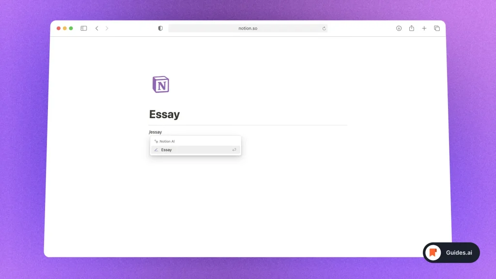 How to write an essay with Notion AI