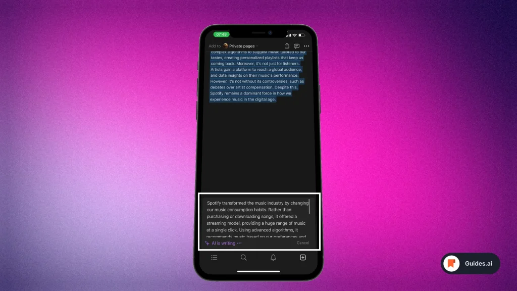 Notion AI Changes the Tone in Text