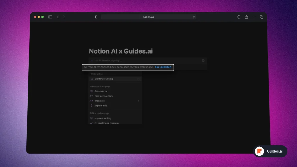 Notion AI - Running out of free prompts