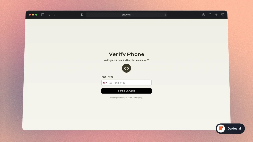 Verifying phone for Claude